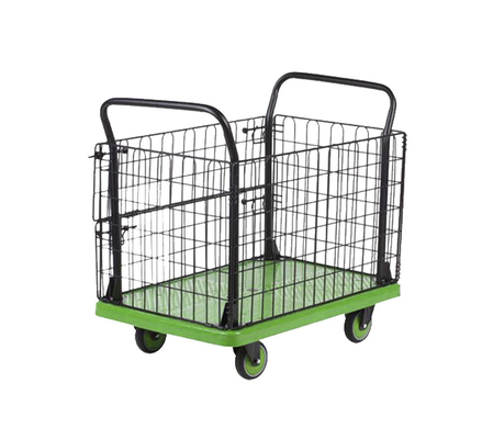 Handlauf-faltbare Wagen-Laufkatzen-hohe Leitschienen-tragbarer Lebensmittelgeschäft-Wagen des Doppelt-300kg