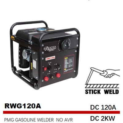 120A Gasmotor-Schweißgerät PMG DCs 2kw Gas-Stock-Schweißer tragbarer