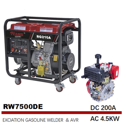 Tragbare motorgetriebene Dieselschweißer 188F intelligenter AVR-Prüfer 200A