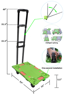 Leichter faltbarer Plattformwagen 150 kg Turtle Fold Up CE ISO9001